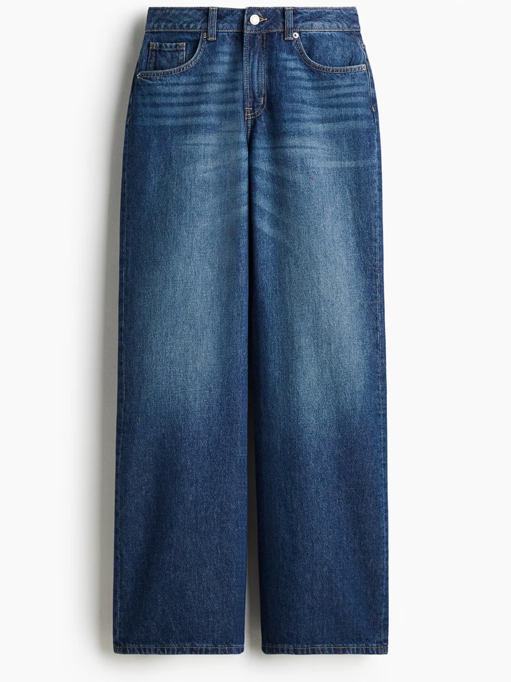 H&M Divided Bleecker High Rise Wide Leg Jeans in Denim Blue. Size 12.
